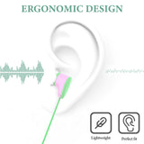 Geekria Kids Wired Earbuds with Mic for School and Online Class, Children's 3.5mm Jack In-Ear Earphone with 85dB Volume Limit for Small Ears, Storage Case Included (Green)