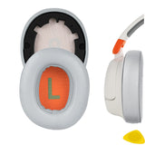 Geekria QuickFit Replacement Ear Pads for JBL JR460 Headphones Ear Cushions, Headset Earpads, Ear Cups Cover Repair Parts (Grey Orange)