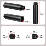 Geekria for Creators Microphone Stand Extension Adapter, 5/8 Male to 3/8 Female and 5/8 Male to 1/4 Female Mic Screws, 5/8 Male to 5/8 Female Microphone Boom Arm Extension Tube (Black / 3 Pack)