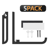 Geekria Foldable Wall Mount Headphones Holder, Headset Wall Hanger, Aluminum Wall Mount Hook, Hold Up to 1kg with 3M Tape, 20kg with Screws, Stand Come with Headband Protective Pad (Black / 5 Pcs)