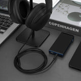 Geekria Audio Cable with Mic Compatible with Skullcandy Crusher ANC2, Hesh3, Headphones Cable, 1/8" 3.5mm Braided Nylon Replacement Stereo Cord with Inline Microphone and Volume Control (4ft/1.2m)