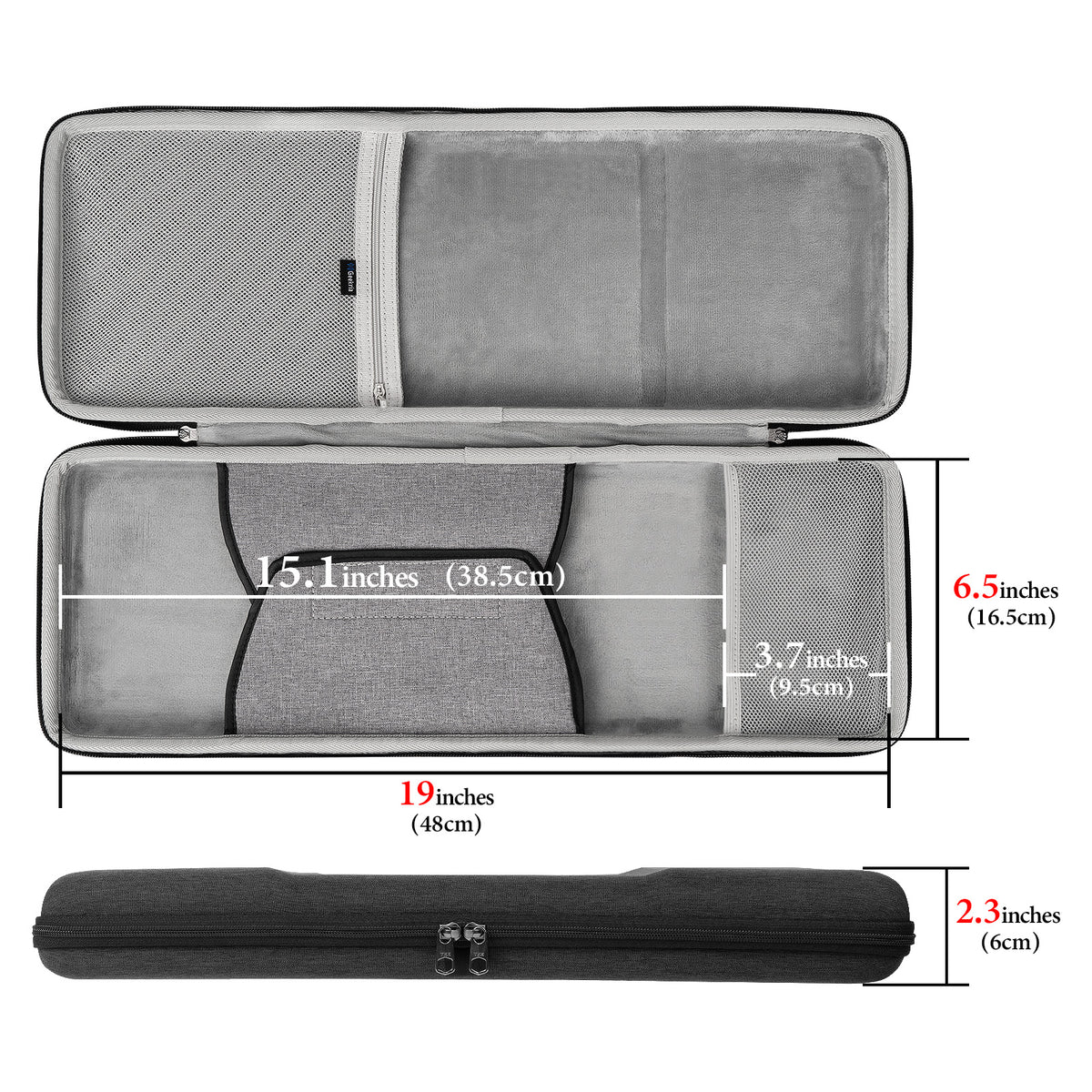 Geekria 90%-96% Keyboard and Mouse Case, Hard Shell Travel