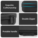 Geekria Carrying Case Compatible with Steam Deck, Hard Shell Carry Case Portable Travel Storage with Pocket Compatible with Steam Deck Accessories, and Original Charger Storage Bag (Black)