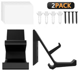 Geekria Aluminum Game Headphone Stand, Controller Hanger & Headphone Hanger Holder, Wall-Mounted Bracket, Compatible with Xbox One, PS5, PS4, Dualshock, HyperX (2 Pcs / Black)