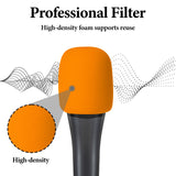 Geekria for Creators Foam Windscreen Compatible with Sennheiser E 935, E 945, E 835, E 845-S Microphone Antipop Foam Cover, Mic Wind Cover, Sponge Foam Filter (Orange / 2 Pack)