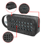 Geekria Felt Speaker Case Cover Compatible with Anker Soundcore Case, Skullcandy Terrain XL, Protective Soft Skin, Replacement Portable Speakers Travel Carrying Sleeve (Black)