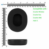 Geekria Sport Cooling-Gel Replacement Ear Pads Compatible with Skullcandy Crusher Wireless/EVO/ANC, Hesh 3/EVO/ANC, Venue ANC Headphones, Repair Parts (Black)