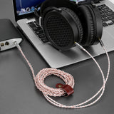 Geekria Apollo Copper Silver Mixed Upgrade Audio Cable Compatible with HIFIMAN SUSVARA UNVEILED, SUNDARA HE4XX 400i Headphones, 4.4mm to Dual 3.5mm to Replacement Headphones Cord (8.2ft / 2.5m)