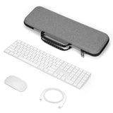Geekria Keyboard Carrying Case, Hard Shell Protective Travel Bag. Compatible with Apple Magic Keyboard with Numeric Keypad and Apple Magic Mouse Combo Case. (Light Grey)