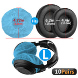 Geekria 100 Pairs Disposable Headphones Ear Cover for Large Over-Ear Headset Earcup, Stretchable Sanitary Ear Pads Cover, Hygienic Ear Cushion Protector (L / Blue)
