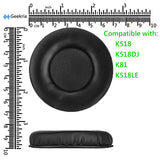 Geekria QuickFit Replacement Ear Pads for AKG K518, K518DJ, K81, K518LE Headphones Ear Cushions, Headset Earpads, Ear Cups Cover Repair Parts (Black)