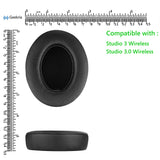 Geekria PRO Extra Thick Replacement Ear Pads for Beats Studio 3 (A1914), Studio 3.0 Wireless Headphones Ear Cushions, Headset Earpads, Ear Cups Cover Repair Parts (Black)