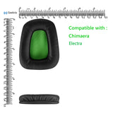 Geekria QuickFit Replacement Ear Pads for Razer Chimaera, Electra Headphones Ear Cushions, Headset Earpads, Ear Cups Cover Repair Parts (Black /Green )