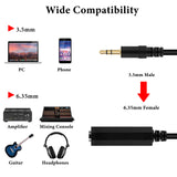 Geekria 3.5mm (1/8'') Male to 6.35mm (1/4'') Female Headphones Plug Adapter, Conversion Audio, Cord Compatible with Phone, Laptop, Headphones - Stereo Audio Connector (30cm)