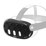 Geekria VR Headset Silicone Protective Shell Compatible with Meta Quest 3, Light & Durable Front Face Cover Accessories, 3D Three-Dimensional Design Anti Slip Scratchproof Sleeve (Black)
