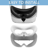 Geekria Sweat Proof Silicone Face Cover Pad Compatible with Pico Neo 4 Protective Lens Cover Accessories, Washable Lightproof Anti-Leakage Fit for Pico Neo 4, Replacement Accessories (White)