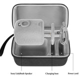 Geekria Shield Speaker Case Compatible with Sony LinkBuds Cover, Replacement Travel Hard Shell Portable Speaker Protective Carrying Bag with Cable Storage (Grey)