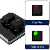 Geekria Copy Paste Keyboard, Mechanical Keypad with Instant Copy/Paste Shortcuts, Red Axis Keypad HotSwap, Six-Color Backlight, Ideal for Office, Excel, Word (for Windows OS / Black)