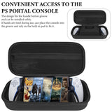 Geekria Storage Case Compatible with PlayStation Portal Remote Player, Built-in Stand Design Handheld Gaming Accessories Carrying Case, Shockproof Protective Hard Shell Travel Bag (Black)
