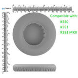 Geekria QuickFit Replacement Ear Pads for AKG K550, K551, K553 MKII Headphones Ear Cushions, Headset Earpads, Ear Cups Cover Repair Parts (Grey)