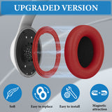 Geekria SNAP Magnetic Ear Pads for Beats Studio 3 Wireless, Studio 2 Wireless, Studio 2 Wire Magnetic Easy Switch Ear Cushions, Exchange Earpads in Seconds (Red Protein Leather, 1 Pair)