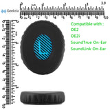 Geekria QuickFit Replacement Ear Pads for Bose On-Ear OE2, OE2i, SoundTrue On-Ear, SoundLink On-Ear Headphones Ear Cushions, Headset Earpads, Ear Cups Cover Repair Parts (Black / Blue)