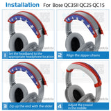 Geekria Flex Fabric Headband Cover Compatible with Bose QuietComfort QC Ultra QC45 QC35II QC25 Headphones, Head Cushion Pad Protector, Replacement Repair Part, Easy Installation (American Flag)
