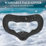 Geekria VR Face Cover and Lens Cover Compatible with Meta Quest 3, Replacement Accessories Fit, Sweat Proof Silicone Face Pad Cover & Face Cushion, Protect VR in Most of Aspects (Black)