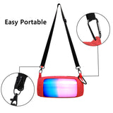 Geekria Silicone Speaker Case Cover, Compatible with JBL Pulse 4 Case, Protective Waterproof Soft Skin, Replacement Bluetooth Speakers Travel Carrying Case with Keychain Hook, with Shoulder Strap