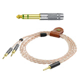Geekria Apollo Copper Silver Braid Upgrade Audio Cable Compatible with Sennheiser HD700, 3.5mm/6.35mm Replacement Headphones Cord for Hi-Resolution Audiophile, HiFi Headset (4.3ft / 1.3m)