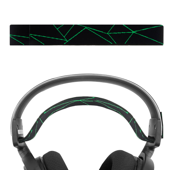 Geekria Flex Fabric Headband Pad Compatible with SteelSeries Arctis 7, Arctis 9X, Arctis PRO, Headphones Replacement Band, Headset Head Cushion Cover Repair Part (Black Green)
