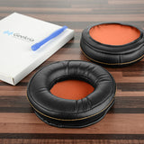 Geekria QuickFit Replacement Ear Pads for SteelSeries SIBERIA 800 840 Headphones Ear Cushions, Headset Earpads, Ear Cups Cover Repair Parts (Black / Orange)