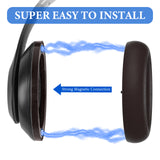 Geekria SNAP Ear Pads Replacement Kit for Beats Studio Pro Headphones, Magnetic Easy Switch Ear Cushions, Exchange Earpads in Seconds (Brown Protein Leather, 1 Pair)