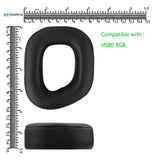 Geekria Comfort Protein Leather Replacement Ear Pads for Corsair HS80 RGB Wireless Headphones Ear Cushions, Headset Earpads, Ear Cups Repair Parts (Black)