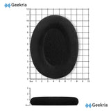 Geekria Comfort Velour Replacement Ear Pads Compatible with Sennheiser GAME ONE, PC360, PC363D, PC373D Headphones Ear Cushions, Repair Parts with Video Guide (Black)