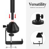 Geekria for Creators Microphone Boom Arm Extension Tube, Mic Stand Extension Riser, Microphone Stand Extension Adapter, 16CM Aluminum Alloy Heightening Straight Rod for Mic Boom Arm (Black)