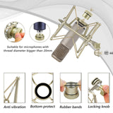 Geekria for Creators Microphone Shock Mount Compatible with Rode NT1-A, NT2-A, NT1000, NT2000, NTK, Procaster, K2, Mic Anti-Vibration Suspension Adapter Clamp Mic Holder Clip (Champagne / Metal)