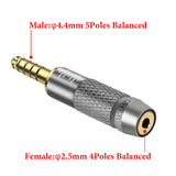 Geekria 4.4mm Male to 2.5mm Balanced Female Headphones Adapter for 2.5mm 4-Pole Cable Connected to Balanced 4.4mm Player Device, Aluminum Alloy Conversion Audio Plug, Gold Plated Adapter
