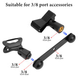 Geekria for Creators Double Microphone Mounts Connector Rod, 3/8 Male to Mic Boom Arm Port, Microphone Thread Adapter Compatible with Mic Stand, Microphone Arm (Black)