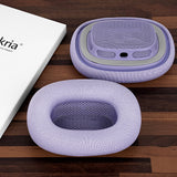 Geekria Comfort Mesh Fabric Replacement Ear Pads Compatible with Apple AirPods MAX (A2096), AirPods MAX2 (A3184) Headphones, Ear Cushions, Repair Parts (Purple)