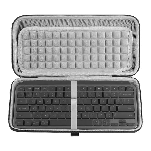 Geekria Hard Shell Keyboard Case Travel Carrying Bag, Compatible with Logitech MX Keys Mini Minimalist Wireless Illuminated Keyboard (Grey)