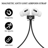 Geekria Wireless Earphone Magnetic Anti-Lost Strap Accessories, Soft Silicone Sport Earphones Anti-Lost Strap, Lanyard, Compatible with Airpods Full Range, SAMSUNG, Anker Soundcore (Black/2 Pack)