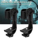 Geekria for Creators Drum Rim Microphone Clip, Universal Microphone Clamp Compatible with Shure SM57, SM58 Adjustable Drum Mic Clip, Shockproof Musical Instrument Supplies (Black / 2 Pack)