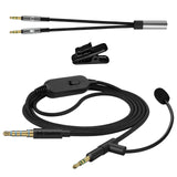 Geekria Boom Mic Headphones Cable Compatible with JBL Tune 770NC, Live 500BT, 2.5mm Jack Nylon Braided Replacement Cord with Boom Microphone and Volume for Gaming & Meeting (Black/5.6 ft)