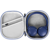 Geekria Shield Headphones Case Compatible with JBL Tune 660BTNC/700BT/510BT/570BT, Live 460NC, Replacement Hard Shell Travel Carrying Bag with Cable Storage (Blue)