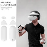 Geekria Anti-Slip Silicone Pad Compatible with PSVR 2, PlayStation VR2 Grip Covers, Controller Grip Protector Sticker, Button Protection Pad Kit (White)
