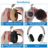 Geekria Elite Sheepskin Replacement Ear Pads for Bang & Olufsen Beoplay H8i Headphones Ear Cushions, Headset Earpads, Ear Cups Cover Repair Parts (Black)