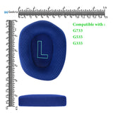 Geekria Comfort Mesh Fabric Replacement Ear Pads for Logitech G733, G535, G335 Headphones, Ear Cushions (Blue)