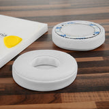 Geekria QuickFit Ear Pads for Beats Solo2 Wired, Solo2.0 Wired (B0518) Headphones Ear Cushions, Headset Earpads, Ear Cups Cover Repair Parts (White)