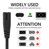 Geekria IEC320 C7 to NEMA 1-15P Replacement Power Cord, 2 Prong AC Power Cable Compatible with Sony PS5, PS4, PS3, PS2 Slim, Microsoft Xbox One S, Xbox One X, Xbox Series S Console (2 Pack, 5 ft)
